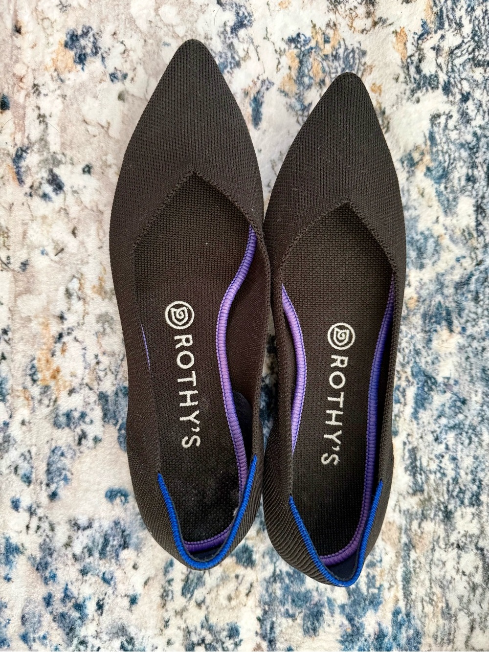Rothy's Black “The Point” Knit Flats